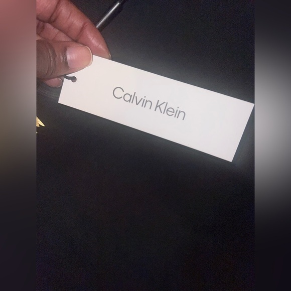 NWT Calvin Klein Black Hoodie Dress with Gold Logo size Large- Flaw - Picture 7 of 8